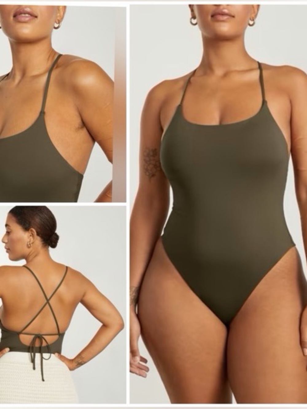 Everlane Olive Green One-Piece Swimsuit